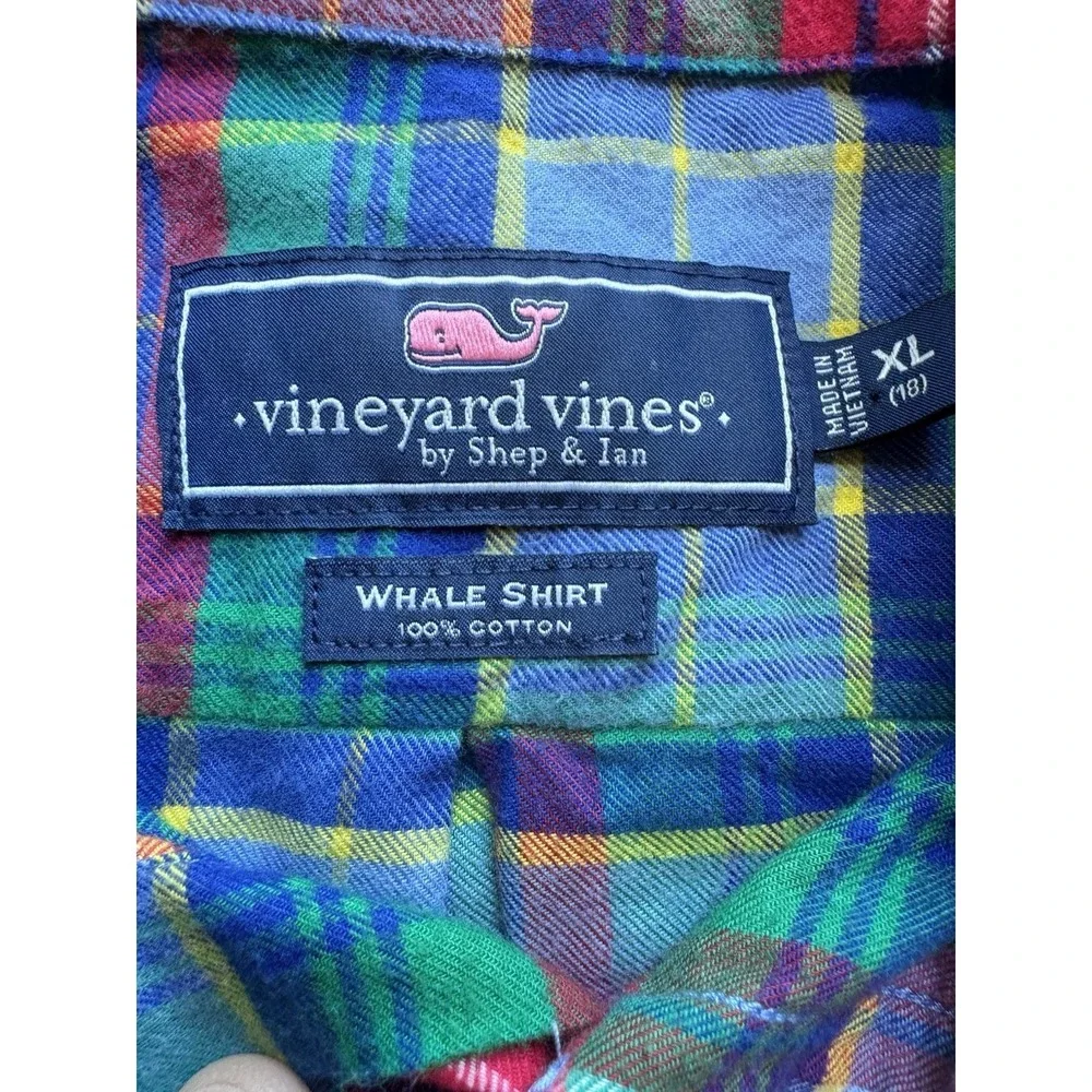 Boy's/Kid's‎ Vineyard Vines Long Sleeve Plaid Button Down Shirt Size Xl (18)